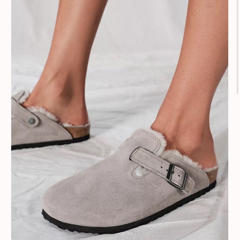 Birkenstock Boston Shearling - Stone Coin